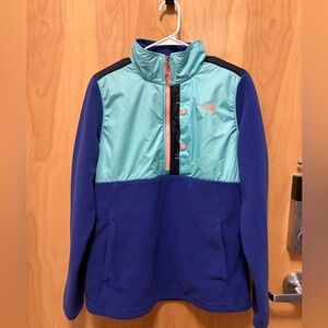 The North Face Aqua and Royal Blue Fleece Pullover